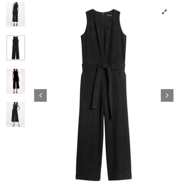 Banana Republic Vegan Faux Suede Wide-Let Jumpsuit 10p - Picture 8 of 11